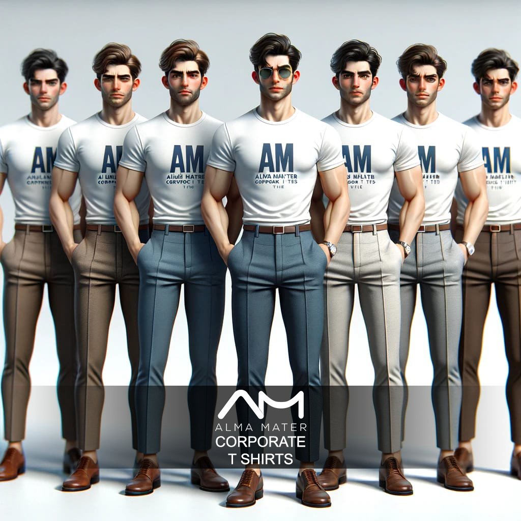 almamaterstore's tweet photo. "Step up your team's style game with Alma Mater Store's Premium Customized Corporate T-Shirts! Perfect fit, sleek design, and your brand's charm - all in one. Make every day at the office as fashionable as it is professional. #CorporateChic #TeamUniform #AlmaMaterStyle" https://t.co/tuyQmiji8x