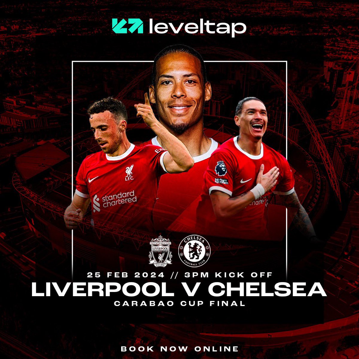 LevelTapLPL's tweet image. Watch the #CarabaoCupFinal live at @LevelTapLPL ⚽️

Watch the reds in action this Sunday with fantastic food, drinks and gaming 😍

Book now leveltap.co.uk/event/efl-cup-…

#lfc #liverpool #chelsea #CarabaoCup