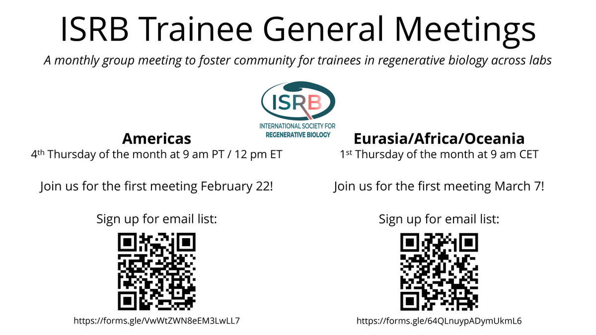 We are really excited to support the ISRB Trainee Meetings commencing on February 22nd (Americas) and March 7th (Eurasia/Africa/Oceania). Please sign up below for the email list.