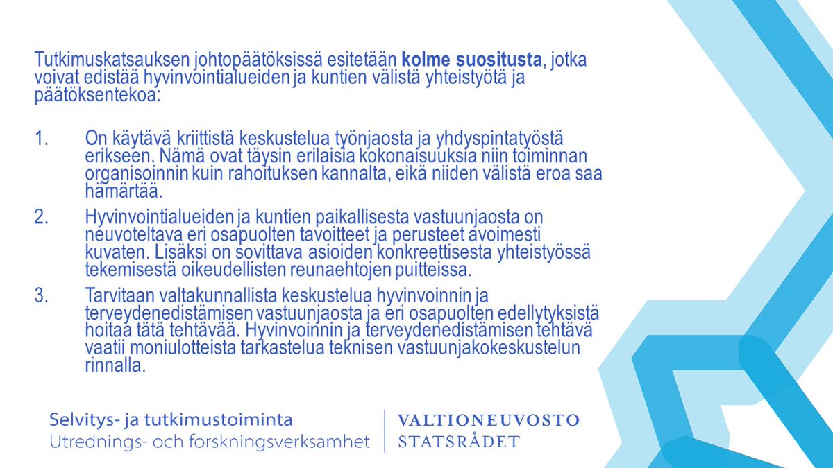Hyvinvointialueiden ja kuntien välinen suhde on edelleen epäselvä, kertoo tuore @TampereUni'n katsaus. Tulokset perustuvat valtakunnalliseen verkkokyselyyn, johon vastasi 352 aluevaltuutettua Suomen kaikilta hyvinvointialueilta. @VMuutiset Lue katsaus 👉tietokayttoon.fi/documents/1131…