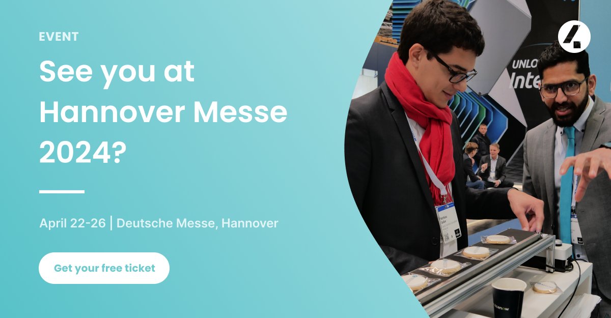 We’ll be present at the @hannover_messe again! 😀 Want to visit the #exhibition? Grab a free ticket from us (by using code zHEVK) hubs.la/Q02lD0TZ0 PS: See that cookie conveyor belt? It's connected to 4Industry, just like your equipment would be! 🍪 🏭📲