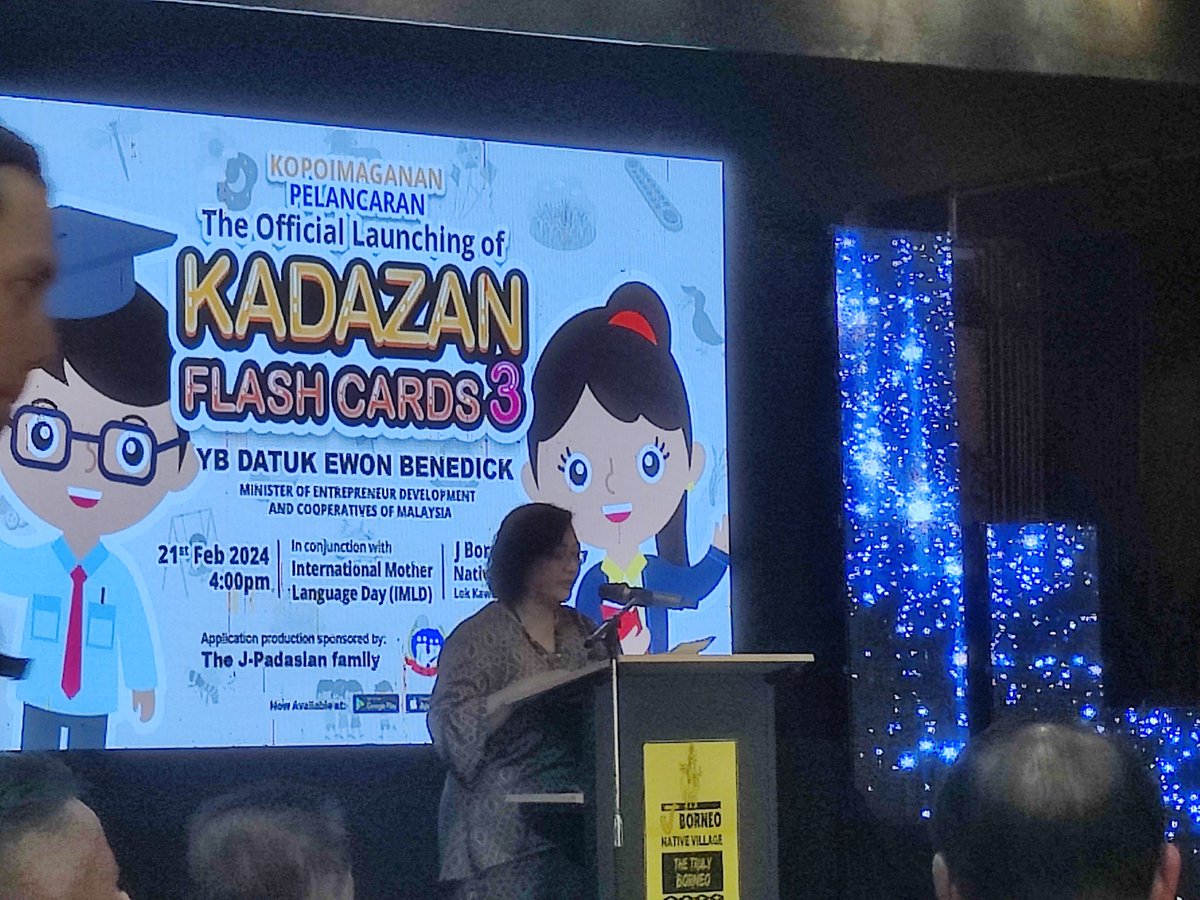 jeannetstephen's tweet photo. Joining Kadazandusun Language Foundation (KLF) at the launch of the #Kadazan #FlashcardApp
today in conjunction with the #INTERNATIONALMOTHERLANGUAGEDAY2024 #IMLD2024 https://t.co/ElwpS0aJPK