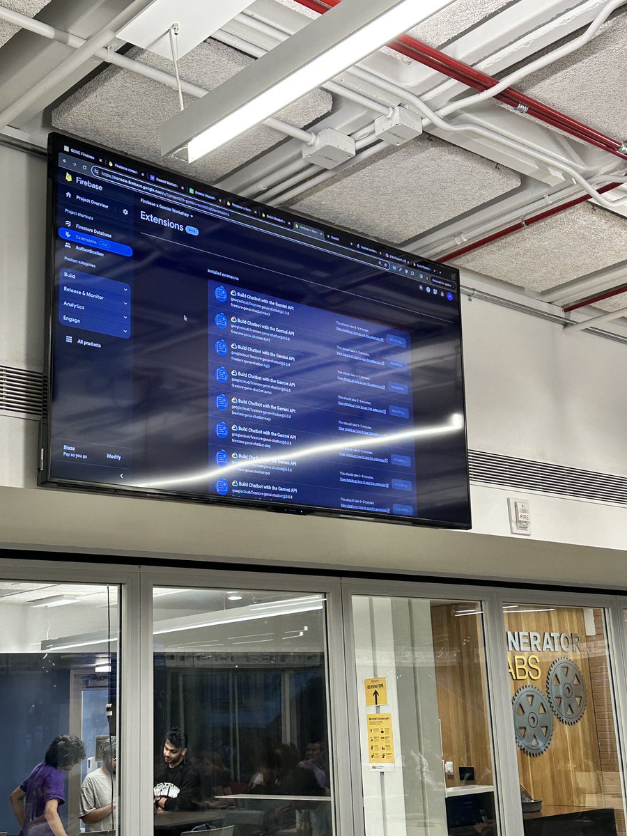 pryaboff's tweet photo. 🔥 Thirty-four #Firebase Extensions being installed at the same time during the Firestore x Gemini #GDSC Workshop at @asudsc.

A beautiful sight to see! https://t.co/xh8oWhjxp1