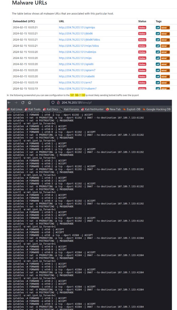 banthisguy9349's tweet photo. Guys who has the possiblity to help me? Please help me get this ip suspended evidence on picture 3.

ip : 107.189.7.133 is main ip being used by a large botnet. 

https://t.co/UTwtb4IIRH https://t.co/jKcsRRcYmD