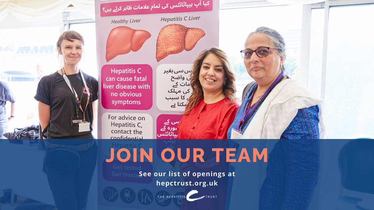 We're hiring! 

Join our passionate, award-winning team who are on a mission to eliminate hepatitis C by 2030.

We currently have opportunities in:
🟣South Yorkshire 
🟣Birmingham
🟣London  

Find out more: 
hepctrust.org.uk/about/jobs/
#charityjob