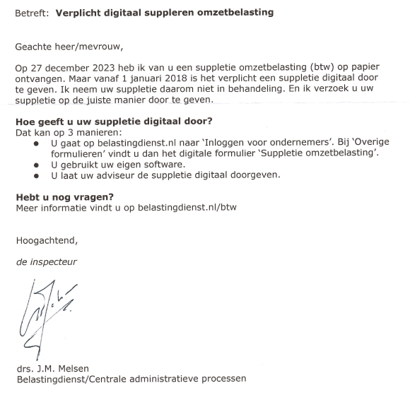 Ad_minamsterdam's tweet photo. Belastingdienst communicatie op zijn best. Belastingplichtigen informeren dat ze een (aangifte) fout hebben gemaakt maar nalaten te specificeren om welk aangiftetijdvak het gaat. #onvolledig #zoekhetuit @StasFB @Stas_TD #Belastingdienst #omzetbelasting #Ilovemyboekhouder https://t.co/AThOGYDi6P