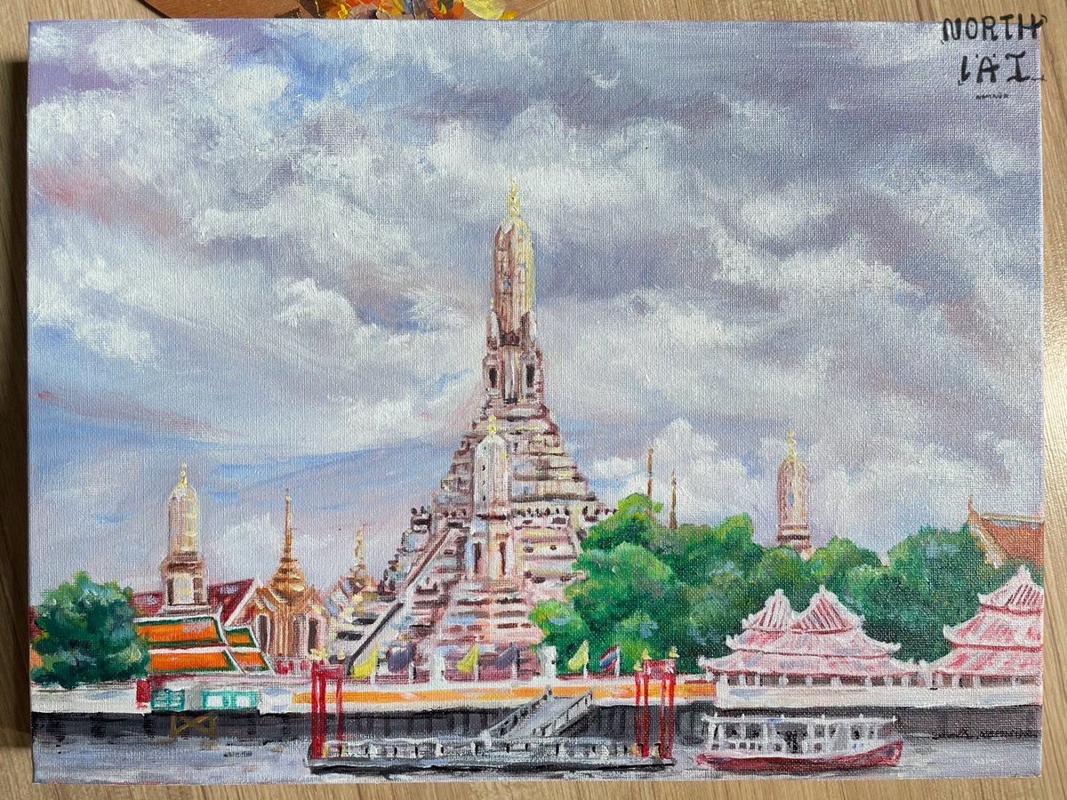 innamms's tweet photo. วิววัดอรุณ🏯⛴️
สีอะ��ริลิค บนเฟรมผ้าใบ
ขนาด 30x40 cm.

#ภาพประกอบ #ภาพประกอบสีน้ำ #ภาพวิวสีน้ำ #ภาพประกอบสถาปัตยกรรม #ภาพประกอบตึก #art #artist  #สีอะคริลิค https://t.co/ezdcfKFum9