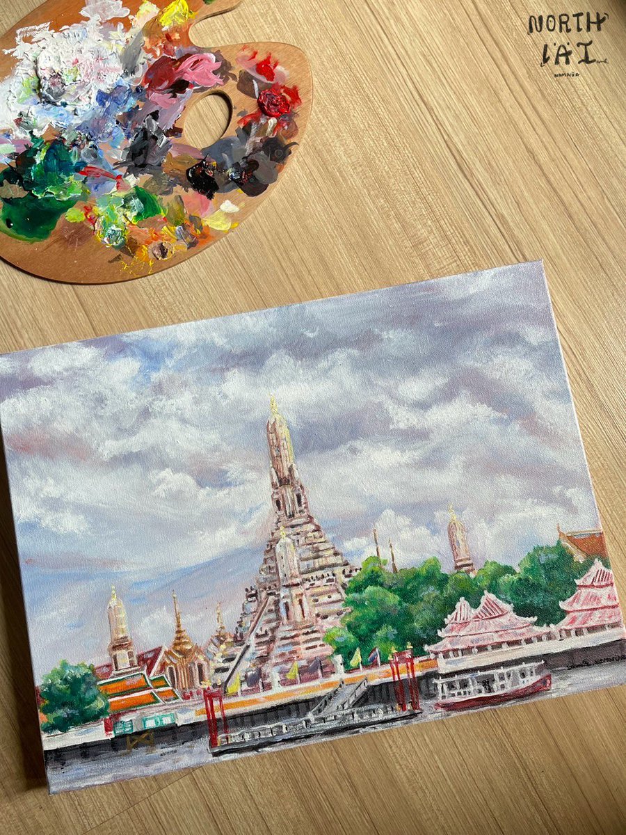 innamms's tweet photo. วิววัดอรุณ🏯⛴️
สีอะ��ริลิค บนเฟรมผ้าใบ
ขนาด 30x40 cm.

#ภาพประกอบ #ภาพประกอบสีน้ำ #ภาพวิวสีน้ำ #ภาพประกอบสถาปัตยกรรม #ภาพประกอบตึก #art #artist  #สีอะคริลิค https://t.co/ezdcfKFum9