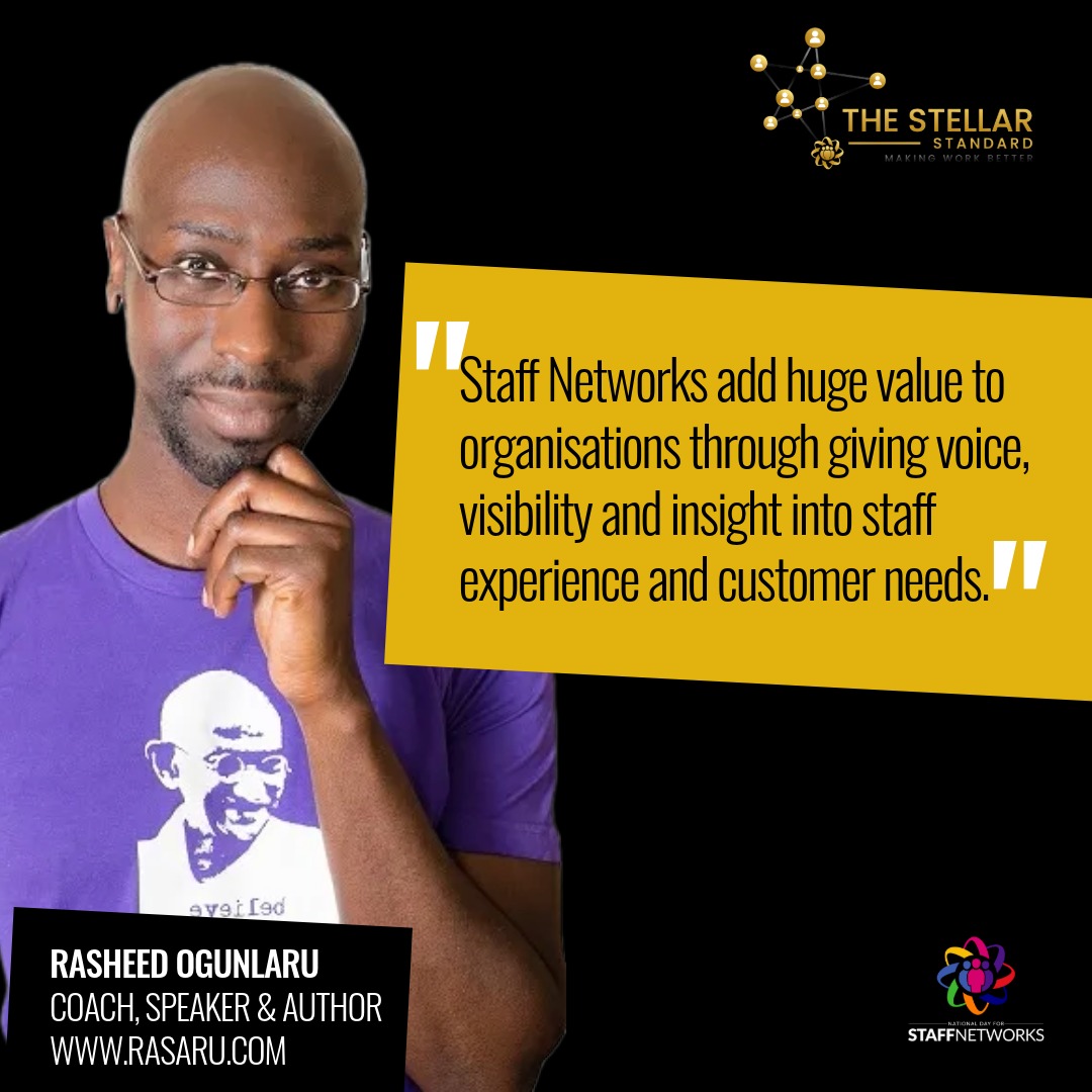 StellarStandard's tweet photo. “Staff Networks add huge value to organisations through giving voice, visibility and insight into staff experience and customer needs”. - Rasheed Ogunlaru 

#StaffNetworks #StaffNetworksDay #EmployeeResourceGroups https://t.co/sIKFvaQRwe