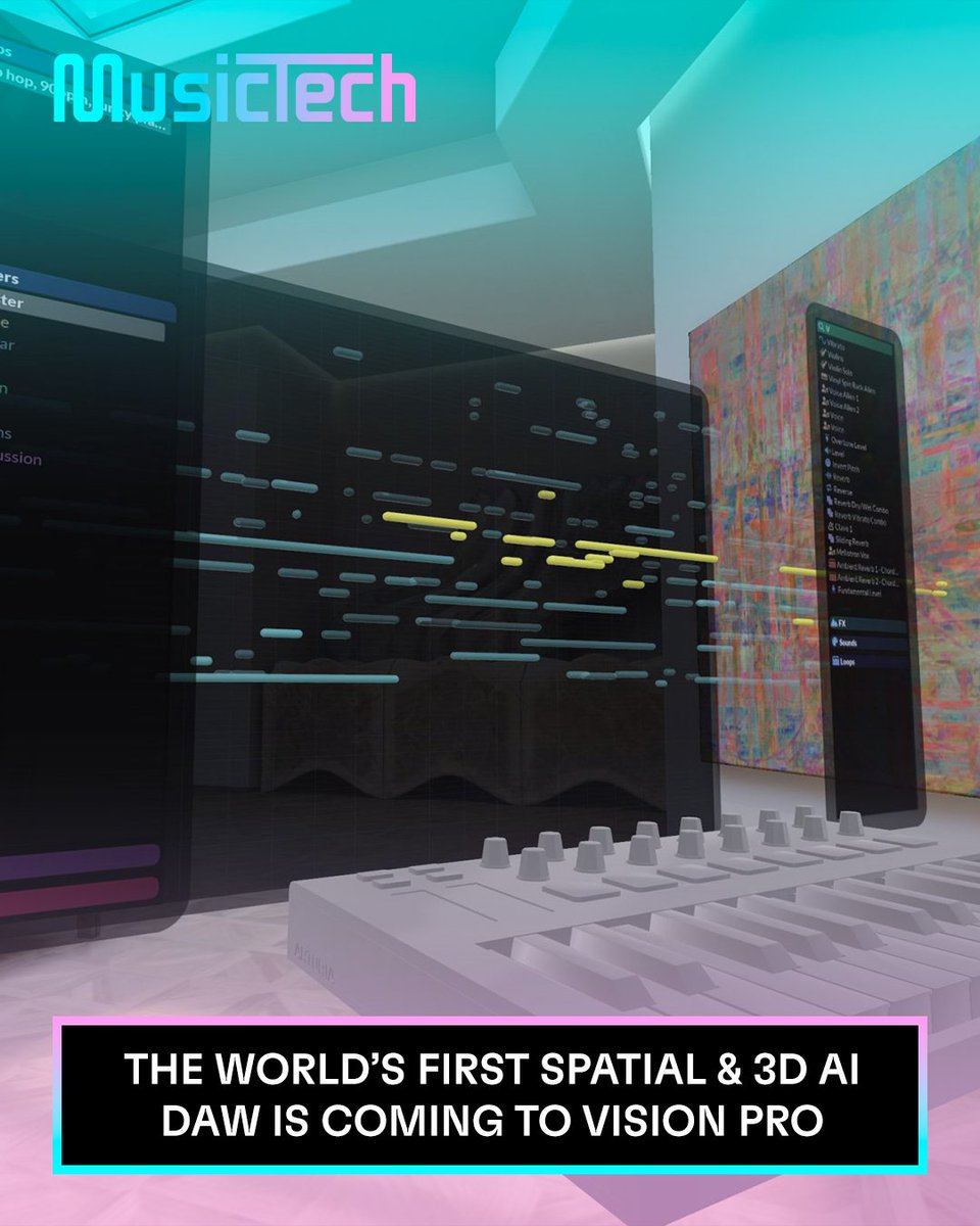MusicTechMag's tweet photo. Take things out of the box – literally 👓

Immersive audio DAW developer Hit’n’Mix has announced the forthcoming release of an Apple Vision Pro-dedicated version of its RipX spatial audio DAW and, to be frank, it looks bloody awesome.

Read more on MusicTech. https://t.co/TcvYOpw4is