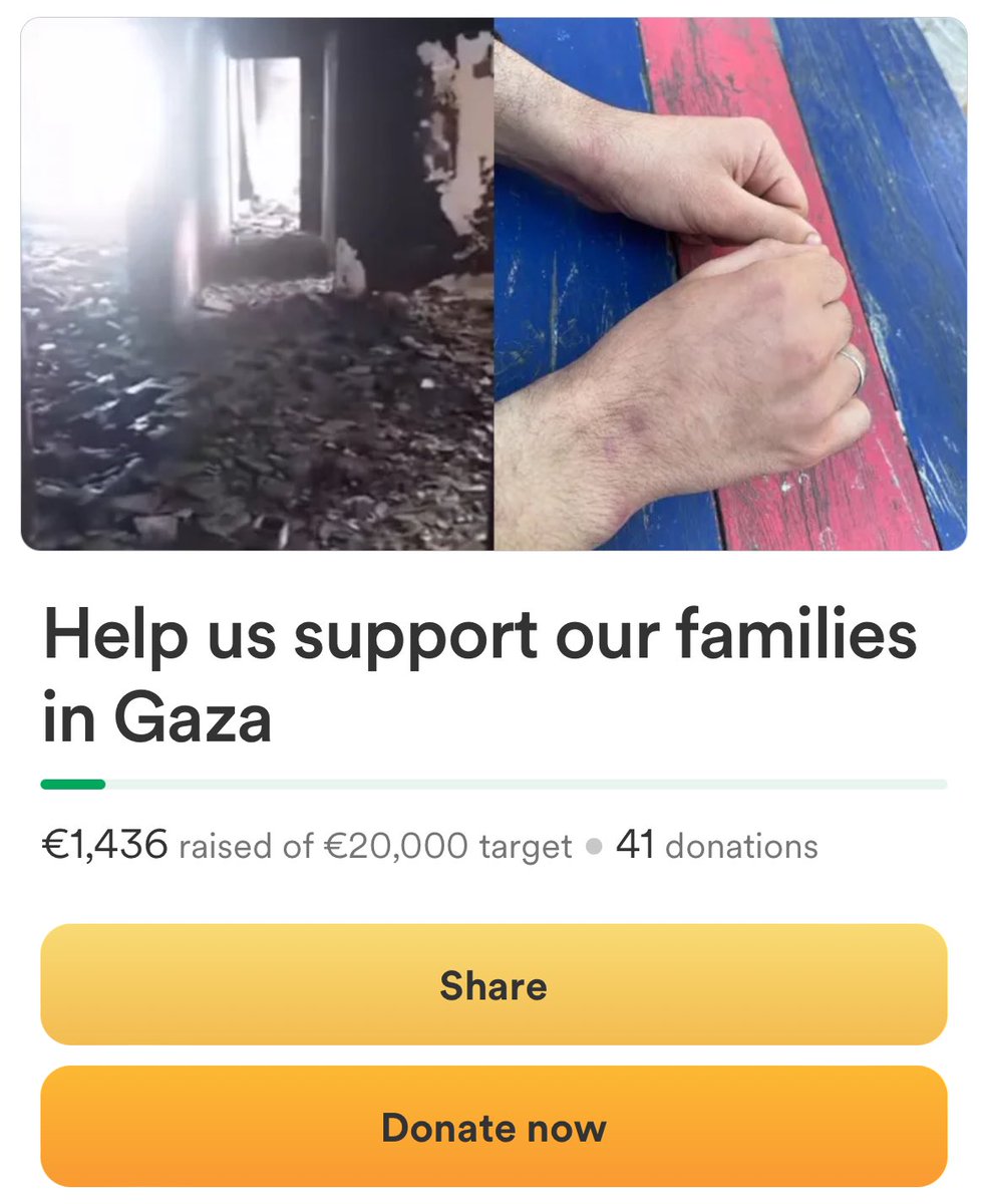 We’re making some progress ple keep donating you only need to give 5€ Please consider helping us 🙏 gofundme.com/f/aya-mhmd-new… #charity #donate #GoFundMe #CeasefieNow #ceasefire