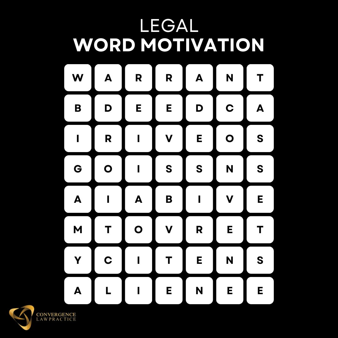 Convergence_LP's tweet photo. Just another Wednesday in the law books
How many legal terms can you find this week in the puzzle?
#Wednesday
#ConvergenceLawPractice
#Law
#LegalPuzzles
@Alpha_Yom @kaycee4c https://t.co/8cyGjrtz9C