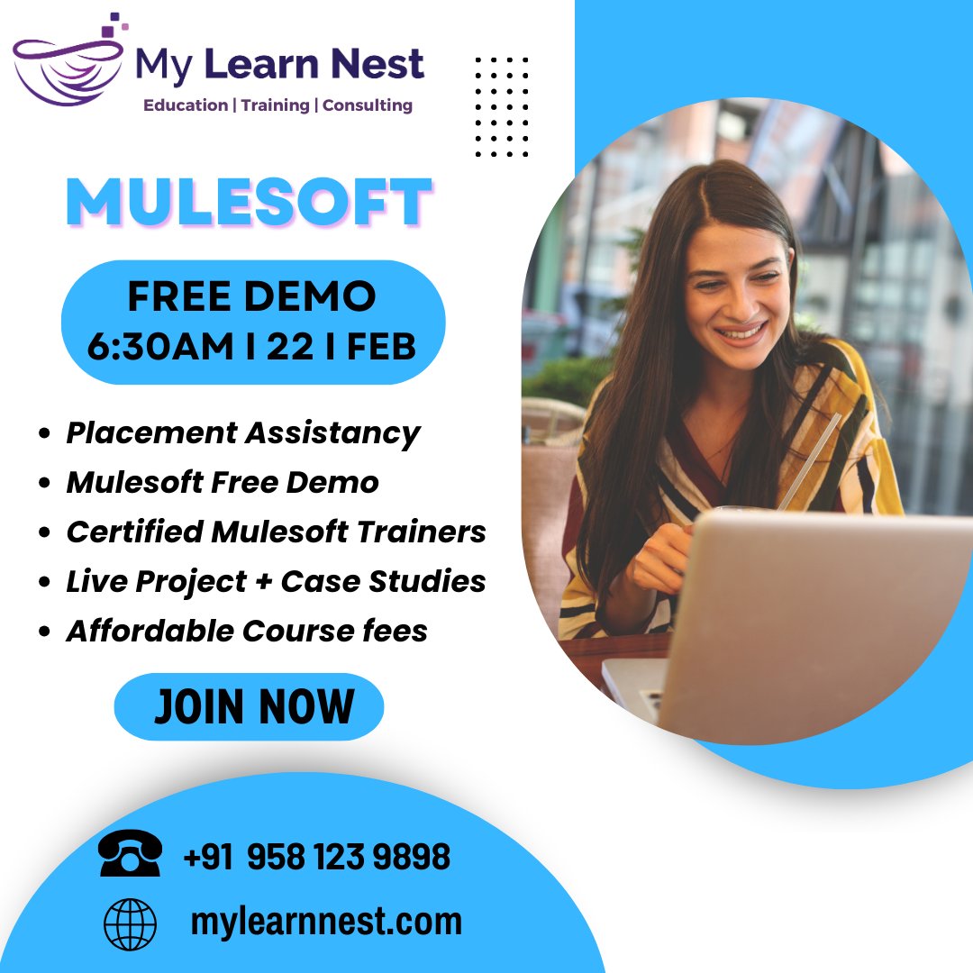 MylearnNest's tweet image. Learn Mule soft Journey with Industry Experts!
on 06:30AM, 22nd ,February 2024
For WhatsApp wa.me/919581239898 Or Call 📞 +91 958 123 9898
#mulesoft
#mulesofttraining
#mulesoftdemo
#mulesoftjobs
#softwaredeveloper
#Softcopymaterial
#mylearnnest
#mylearnnesttrainingacademy