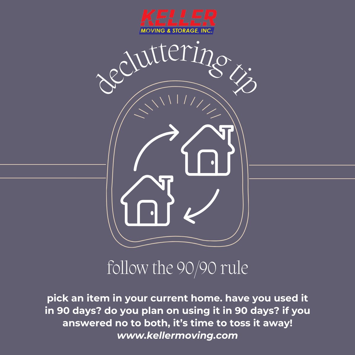 IncKeller's tweet photo. If you're planning to make a #move, you'll want to declutter! Follow the Minimalism 90/90 Rule to help you eliminate items you won't need in your new space.
Source: https://t.co/D21XWOdYmR https://t.co/cvQXDuNlRO
