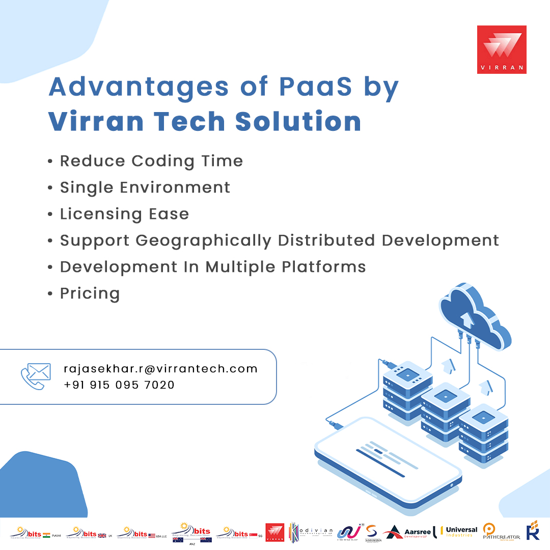 Advantages of Paas by Virran Tech Solution : . . . #reduce #Coding #Time #Single #environment #Support #Geographically #Distributed #development #Multiple #platforms #Pricing