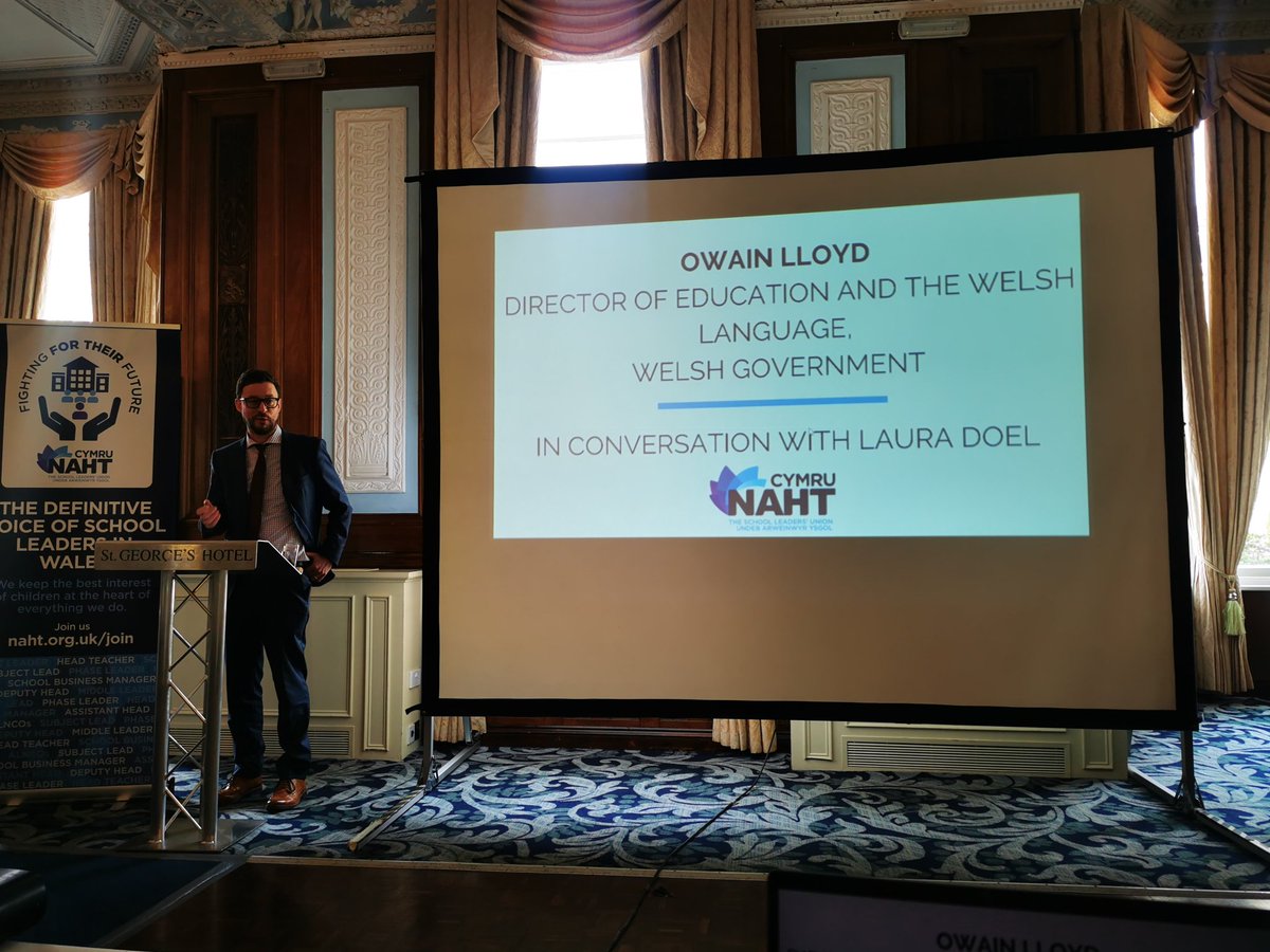 Welcome to Owain Lloyd, Director of Education and the Welsh Language at Welsh Government in conversation with Laura Doel, National Secretary @NAHTnews @LauraDoel