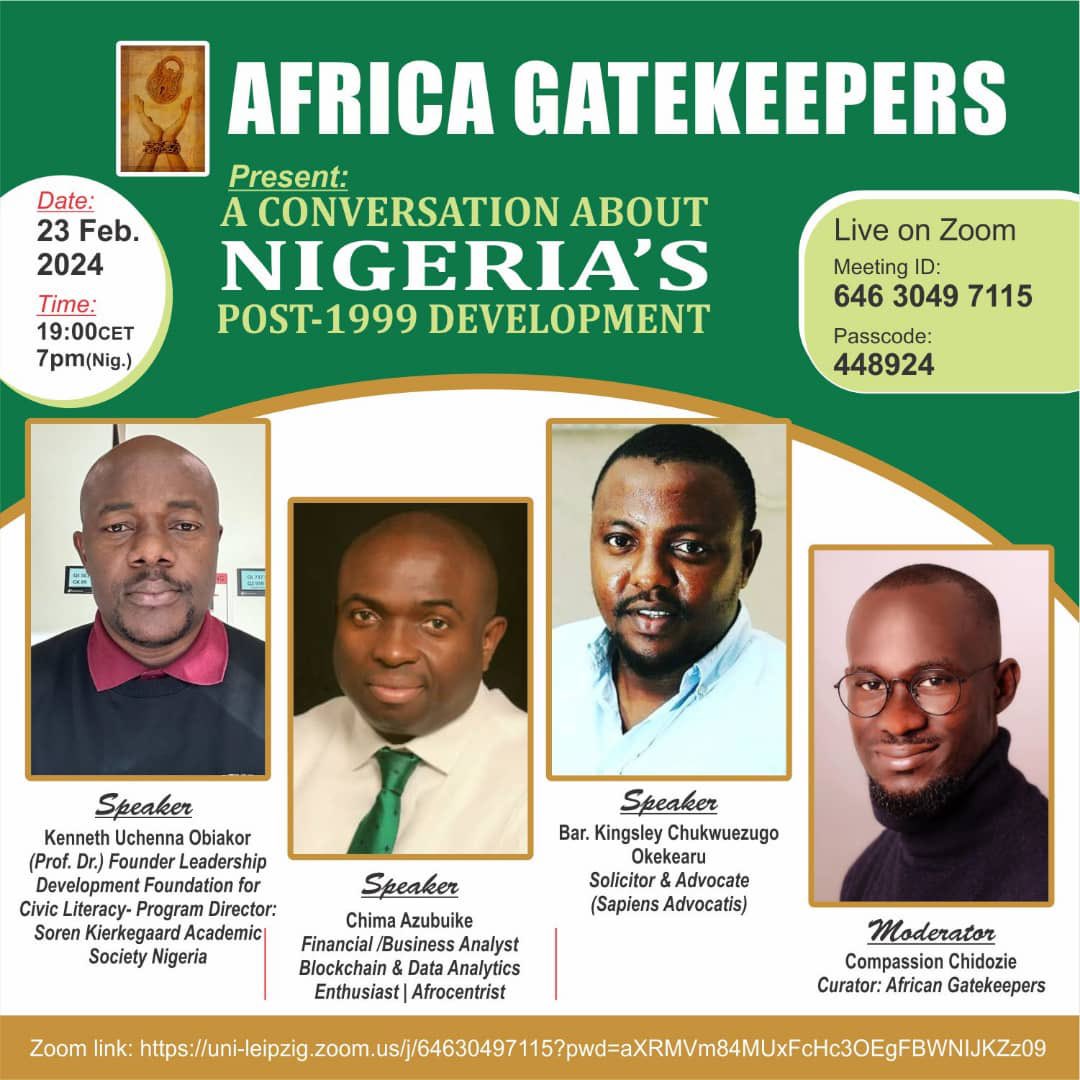 Iamcompassion1's tweet photo. I will be moderating a program titled “A Conversation About Nigeria’s Post-1999 Development” with other educators/experts from different works of life in the wake of the economic downturn in Nigeria.
Join us. https://t.co/lyXuOYfB0U
#Nigerian #government #Politics #ChannelsTVNews https://t.co/vVgaZcshaK