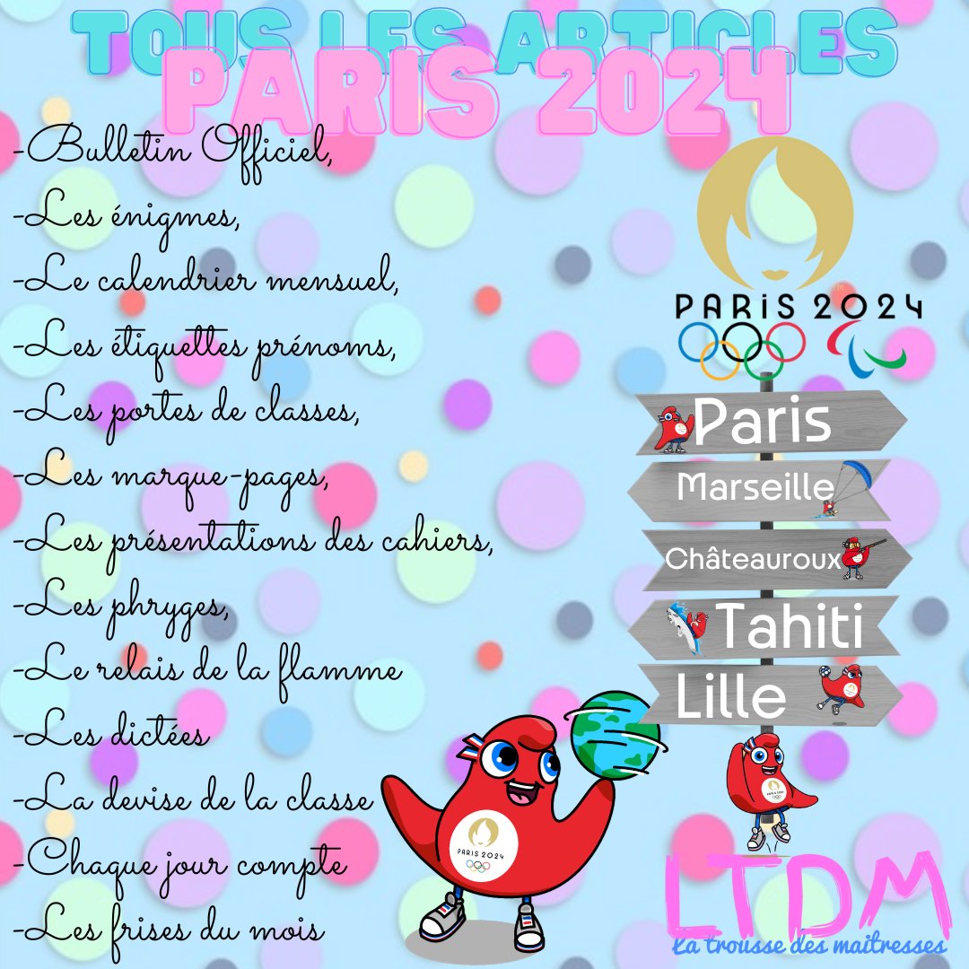 TrousseMaitress's tweet photo. #Paris2024 ; En attendant le livret offert par le ministère, #LTDM est toujours là pour vous https://t.co/BC0oQSrJiV avec des ajouts chaque semaine <3
https://t.co/F9nVfjcTMC https://t.co/TOHYoXxb5I