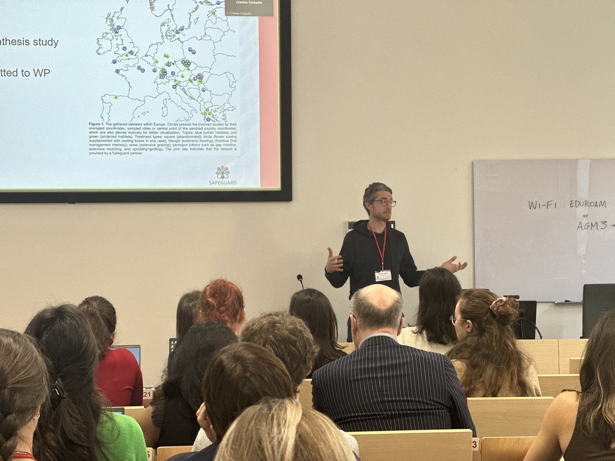 Safeguard2021's tweet photo. Lorenzo Marini takes the floor of the #SafeguardAGM3 to talk about the developments in WP4๏ธโฃ Effective responses to counteract #wildpollinator decline
This work package assesses the potential of a range of novel intervention strategies for #pollinator conservation ๐ https://t.co/QFbNaZRMu4