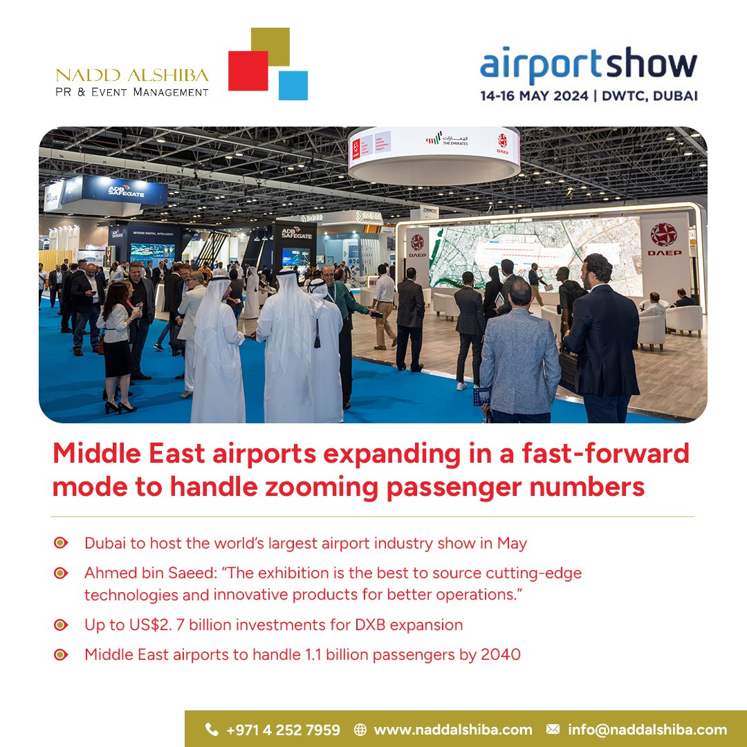 naddalshiba_'s tweet photo. Middle East airports expanding in a fast-forward mode to handle zooming passenger numbers

Register your interest: https://t.co/jMDOq3rSFH 

#airports #aviation #exhibition #AS24 #AirportShow24 #dubai #RXEvents #AirportShow https://t.co/JOYHPRc2zE