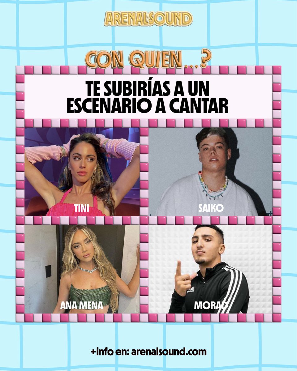 Yo lo tengo claro💖 ¿Y tu con quién te subirías?👀👀👀 arenalsound.com