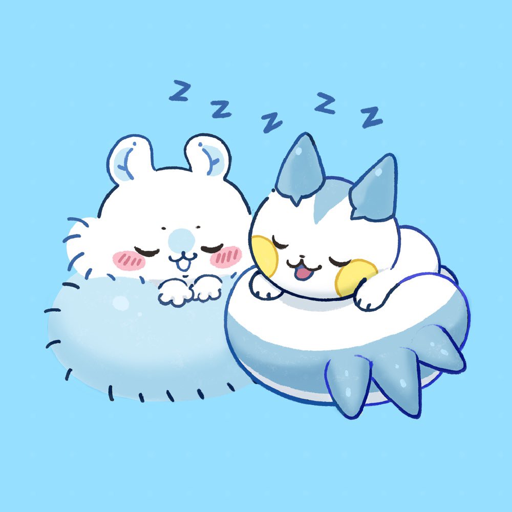 pachirisu no humans pokemon (creature) sleeping zzz closed eyes :3 blush stickers  illustration images