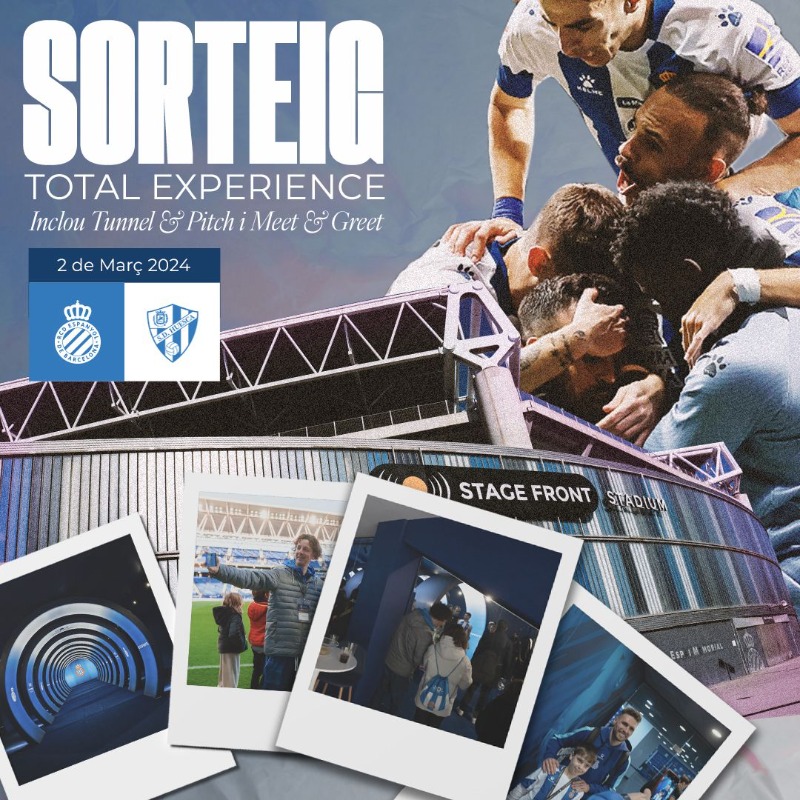 rcde_stadium's tweet photo. 🗺️Vols participar en una Total Experience a l'@stagefrontstad?
Per l'#EspanyolHuesca, sortegem una experiència per a ABONATS #RCDE per a 2 persones.
1️⃣Fes RT
2️⃣Segueix a @rcdespanyol, @StageFrontVIP i @stagefrontstad
3️⃣Menciona amb qui vindries i i posa el hashtag #tothefront