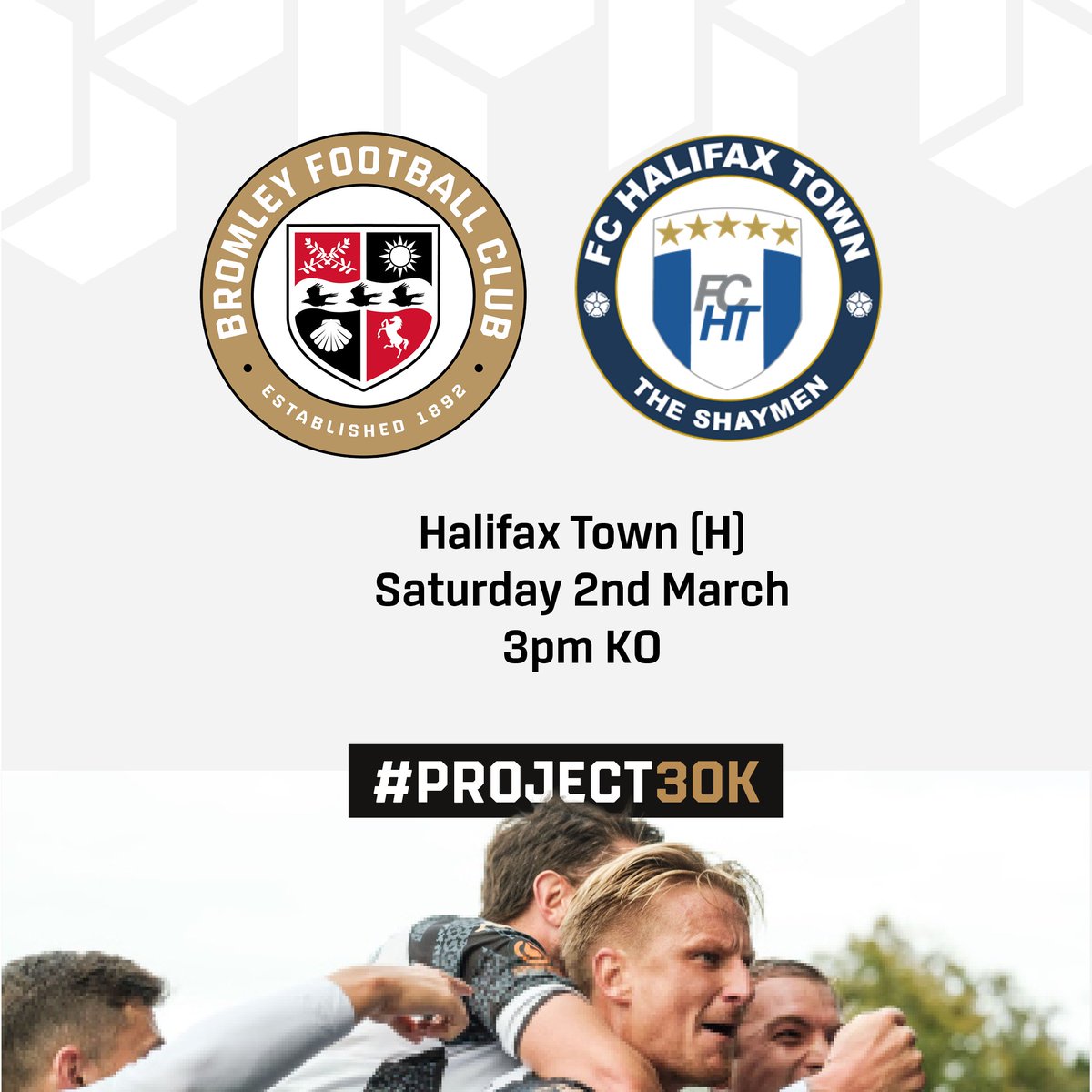 bromleyfc's tweet photo. Who's joining us on Saturday? 🙌

#WeAreBromley | #Project30k