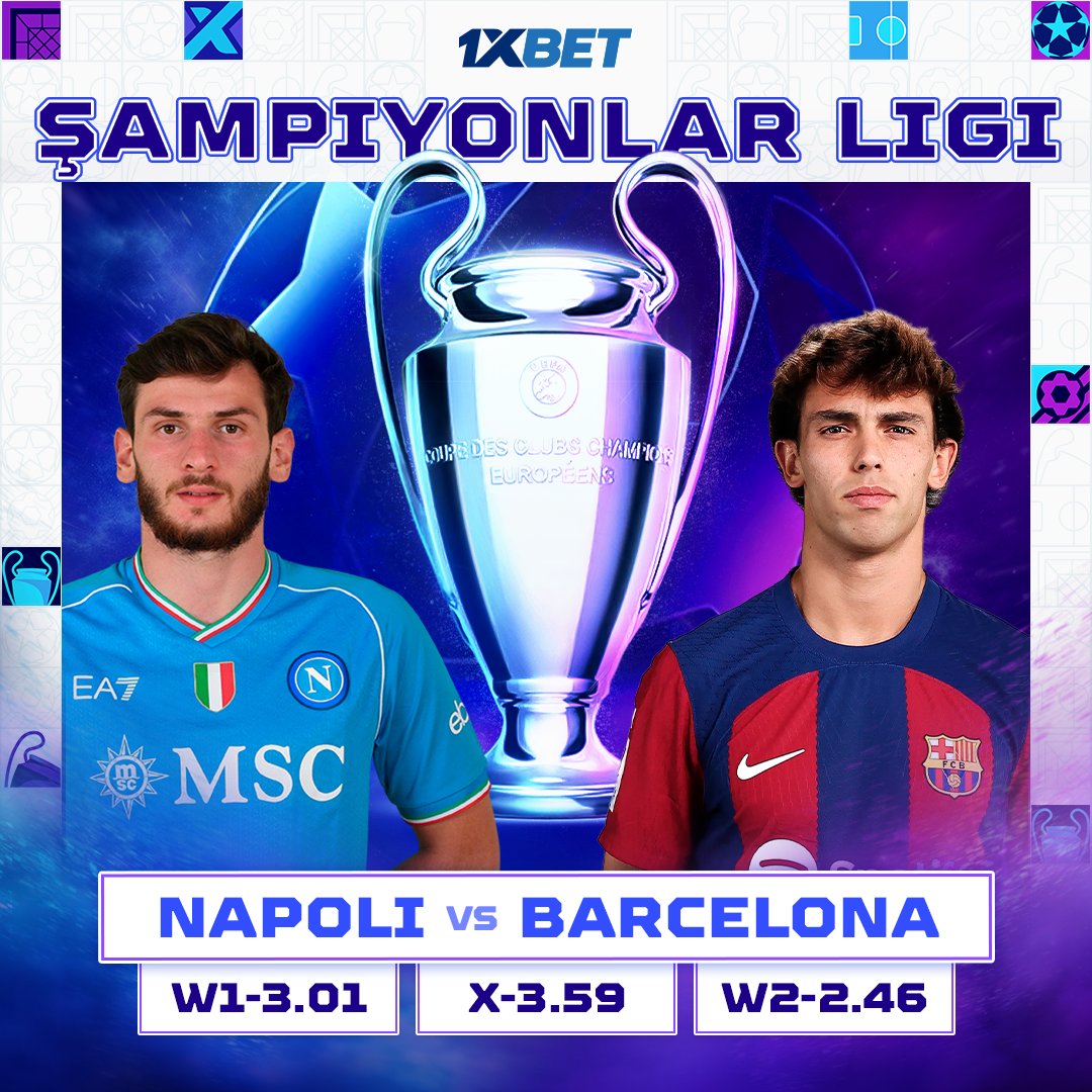 🇮🇹 Napoli 🆚 Barcelona 🇪🇸 🏆 Şampiyonlar Ligi çeyrek finalinin ana maçı. ❤️ Partnerimiz Napoli'ye karşı deplasmanda oynayacak. Bahsini bizimle yap ➡️ tapxlink.com/line_tw