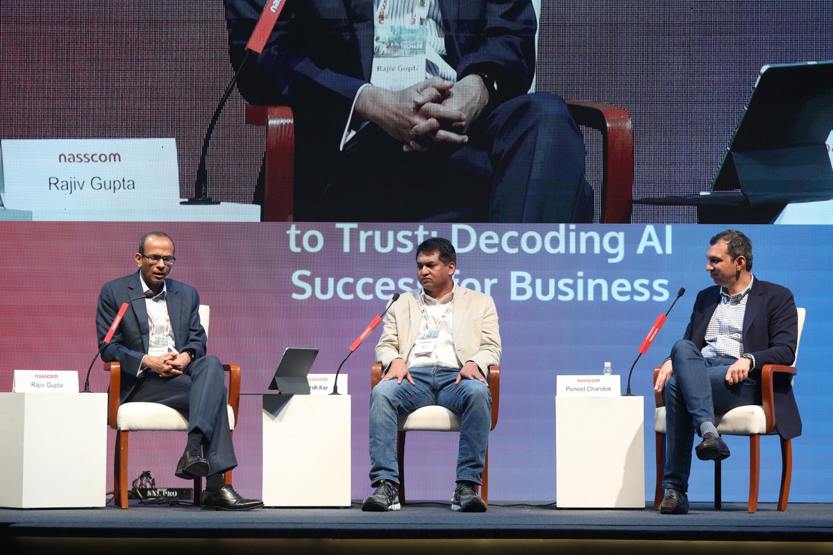 NasscomEvents's tweet image. At #NTLF2024, experts discuss India&apos;s tech transformation. @HarshKar, @Genpact  highlights AI&apos;s democratization, @puneetck, @Microsoft praises India&apos;s tech potential and efficiency, and @rnmg11, @BCG stresses trust in AI. With a booming startup ecosystem and AI advancements,…