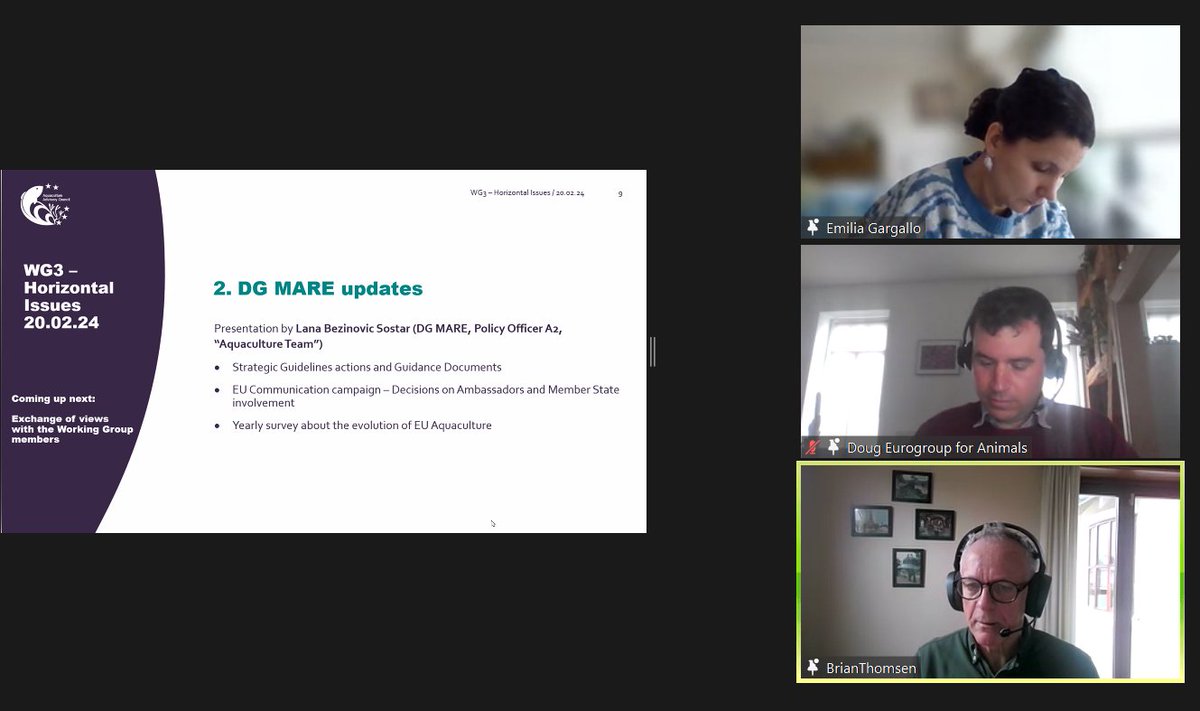 aac_europe's tweet photo. A short but intense Horizontal Working Group meeting today! #DGMAREUpdates, @EUauditors report, @EU_ENV #IAS presentation - #BlueCrab , #ConsumerInformation in #HORECA , #MSFD , #Research , #Organic , #Algea, #WaterQuality... Working hard for EU #aquaculture sustainable growth! https://t.co/Q1nVP36rg4