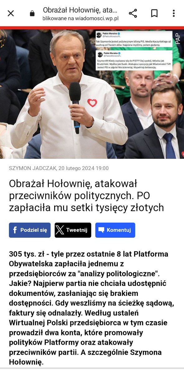 LKraskowski's tweet photo. Sprawa Pablo #Moralesa, czyli hojnych wypłat z konta #PO dla znanego na #Twitterze internauty.
Za analizy płaci się, ale ile? Na pewno nie 305 tysięcy złotych. Przypominam, że przed wyborami #PO głosiła, że nie ma pieniędzy i zbierała wpłaty na kampanię od ludzi na zrzutce. https://t.co/ndfZKc54Ck
