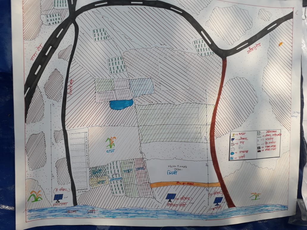 cinicell's tweet photo. Didi's explaining through diagram on the integration of decentralised renewable energy enabling them to take up agriculture development through the #productionhub under #lakhpatikisan program @RNTata2000 @PMOIndia @IKEAFoundation @AgriGoI @Ashden_org https://t.co/tWueTerJ7D
