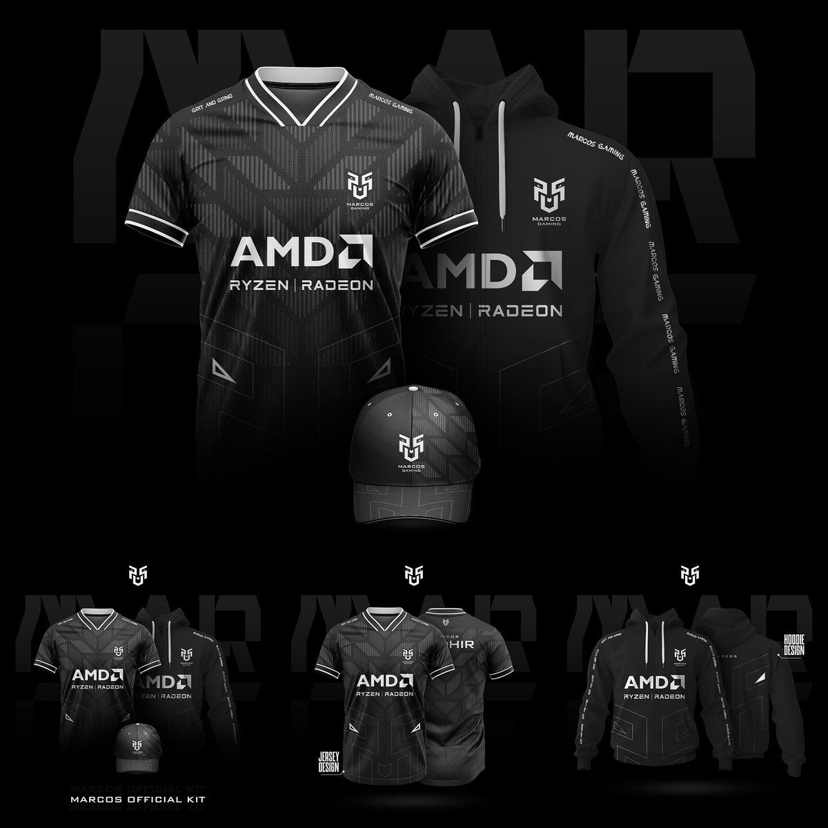 Full merch design for an esports team
Full project link - behance.net/gallery/192056…

Jersey, Hoodie, and Cap design

#jersey #tshirtdesign #hoodie #appareldesign