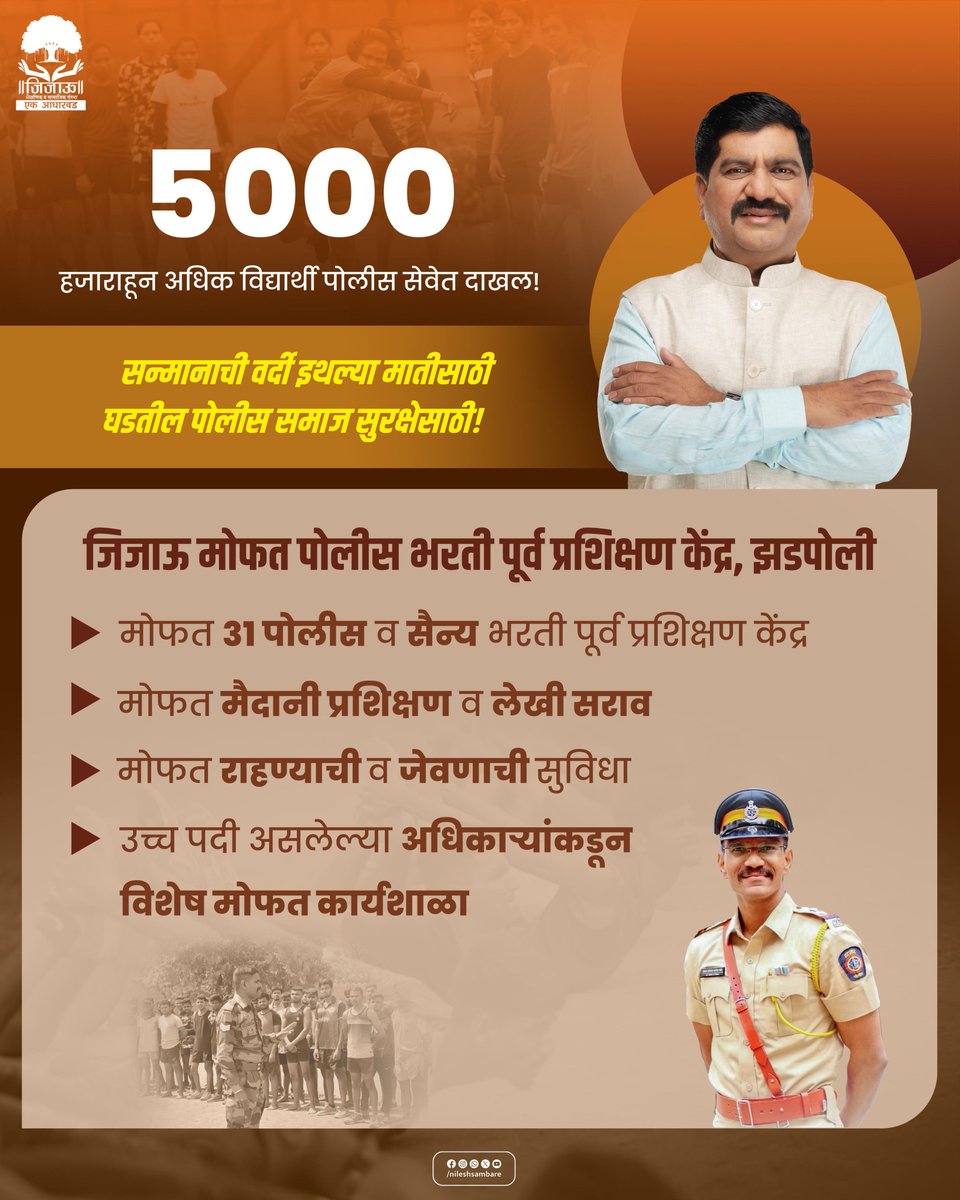 minileshsambare's tweet photo. सन्मानाची वर्दी इथल्या मातीसाठी,
घडतील पोलीस समाज सुरक्षेसाठी !
.
.
.
#जिजाऊसामाजिक #जिजाऊ_एक_आधारवड #निलेशसांबरे #NileshSambare #jijaupoliceacademy #freeexamination #freeMESS #freepoliceacademy #जिजाऊपोलीसअकॅडमी https://t.co/jLPebsZy3w