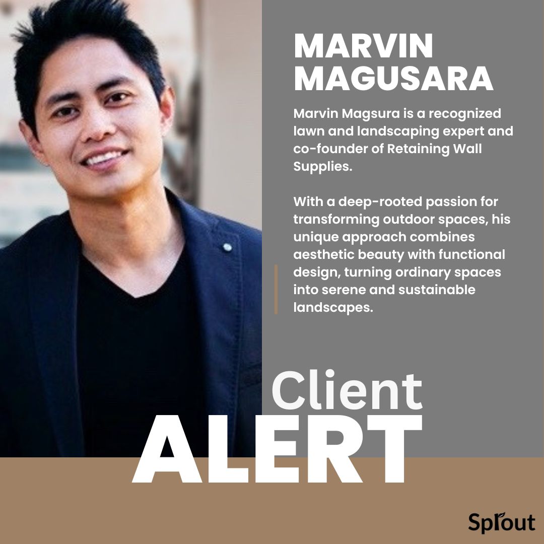 TheSproutPR's tweet photo. #clientintroduction

We're excited to introduce our new client at @TheSproutPR, Marvin Magsura, the visionary #cofounder of Retaining Wall Supplies. 

Marvin isn't just any lawn and landscaping expert; he's a passionate innovator dedicated to transforming outdoor spaces. https://t.co/BIV1jEzNoF