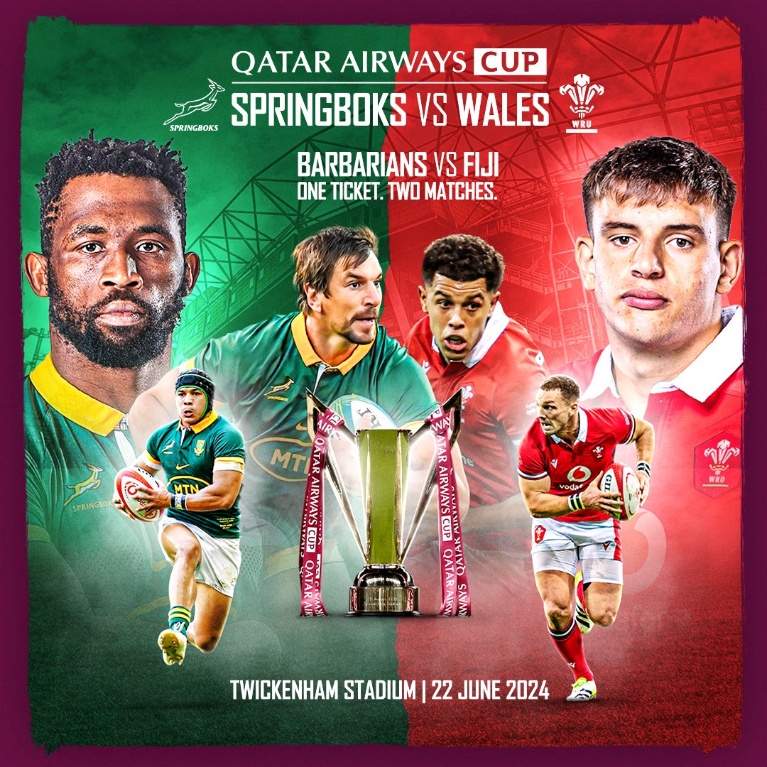 Springboks's tweet photo. The #Springboks will kick the 2024 season off with a blockbuster clash against @WelshRugbyUnion at Twickenham - more here: https://t.co/dZj7ZQpWM1 💥
#StrongerTogether https://t.co/jCDwRMS6V4