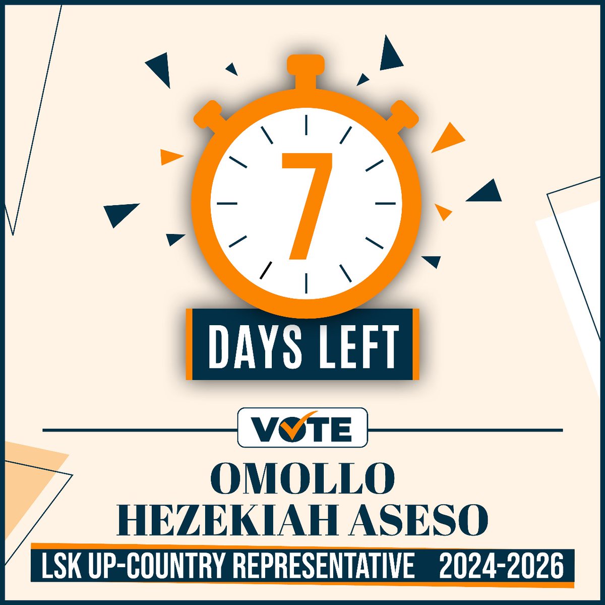 aseso_omollo's tweet photo. As the clock ticks away let's remember #ItsTimeForValour #Aseso4UpCountryRep https://t.co/VD0q3qRCKX