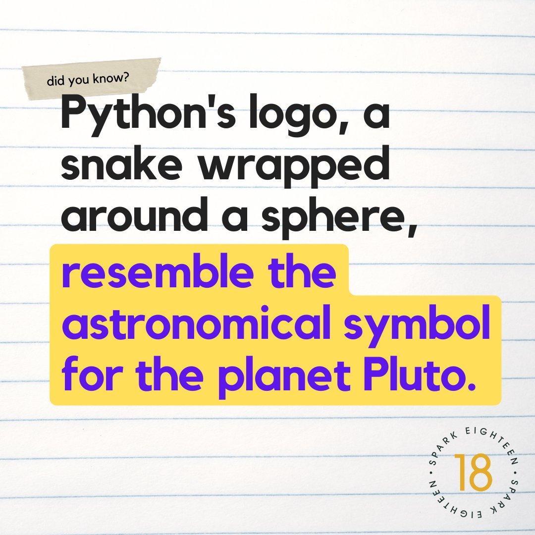 Crafted by the visionary artist Tim Parkin, Python's official logo stands as a masterful blend of artistry and symbolism, seamlessly intertwining the realms of code and cosmos.

#pythonlogo #designgenius #techhistory #techtrivia #didyouknow #pythondeveloper #sparkeighteen #sp18