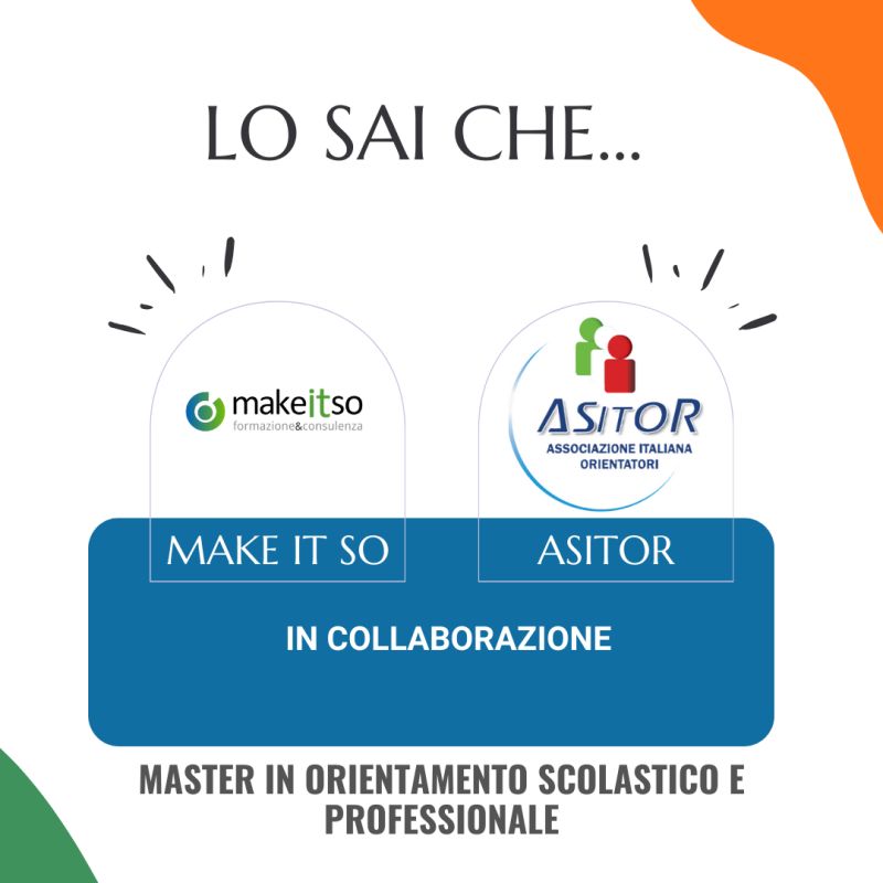 📝 Make it so collabora con ASITOR Associazione Italiana Orientatori

Make it So e #Asitor svolgono in collaborazione il Master in #Orientamento scolastico e professionale.

Per info:
📷 makeitso.it
📷 Info@makeitso.it
📷 06/45471749
whatsapp: 375/5483129