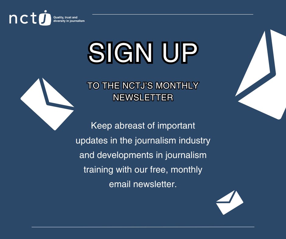 Get important updates from the journalism industry delivered straight to your inbox with our free monthly email newsletter 📨 Sign up here: nctj.com/newsletter-sig… #journorequest #newsletter #journalism