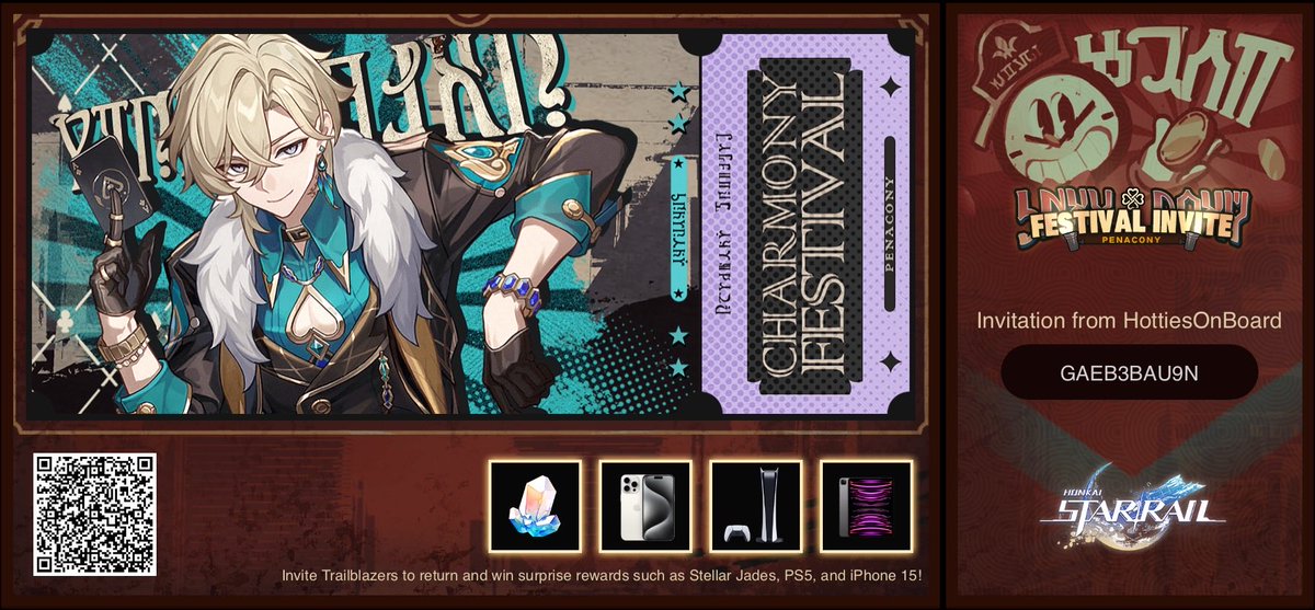 Invite Trailblazers to return and win surprise rewards such as Stellar Jades, PS5, and iPhone 15!