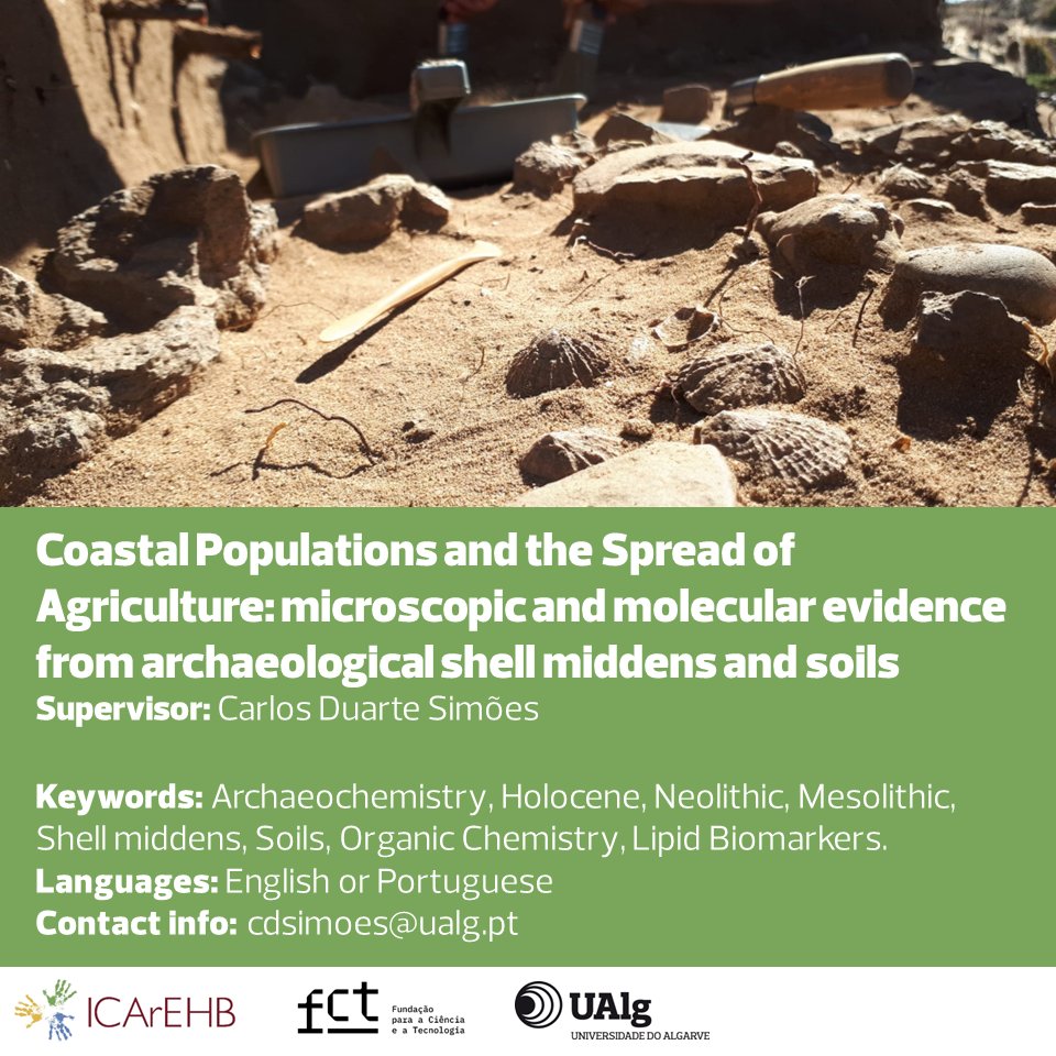 Carlos Duarte Simões is available to supervise project 'Coastal Populations and the Spread of Agriculture: microscopic and molecular evidence from archaeological shell middens and soils' for 2024 FCT PhD Fellowships program. #FCTPhDFellowships #ICArEHB #ResearchOpportunity