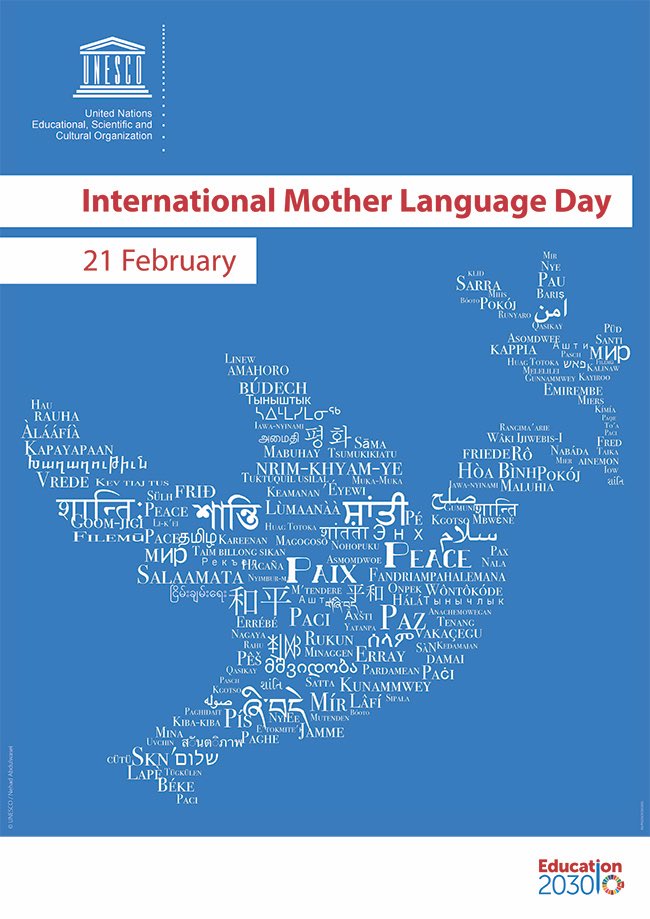 Vandaag vieren we de Internationale Moedertaaldag.

#MotherLanguageDay #MotherLanguageDay2024
#MotherLanguage