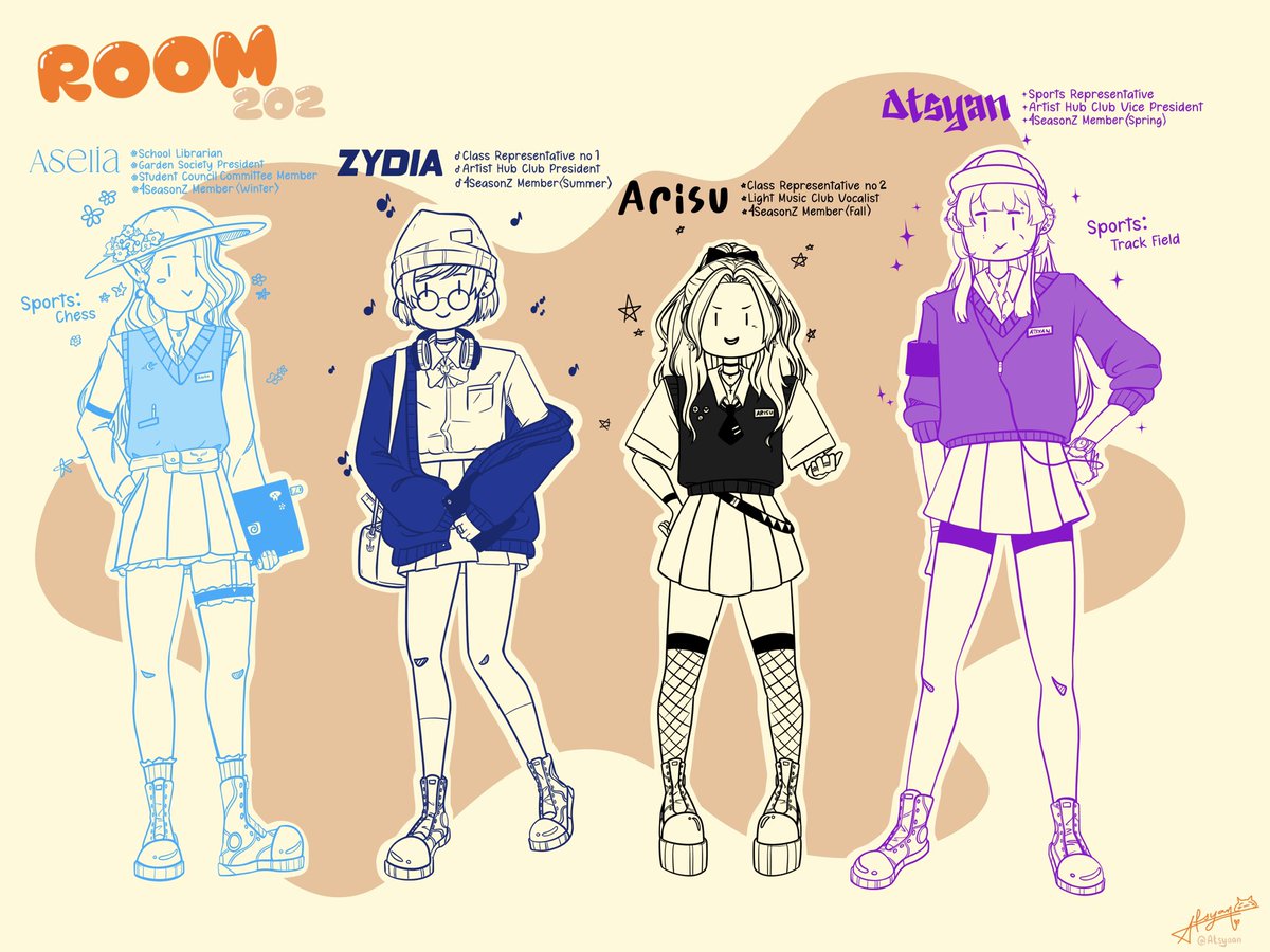 Atsyaan's tweet photo. Made a school concept with my girls🥰🫶🏻 

++ What’s in my bag? 🤔
#vtuber #PHVtuber #Illustration #Atsyart https://t.co/fXtG2zYQ5D
