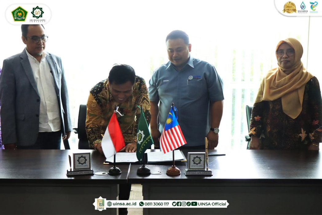UINSAOfficial's tweet photo. _UIN Sunan Ampel (UINSA) Surabaya resmi menjalin kerjasama dengan Universiti Pertahanan Nasional Malaysia (UPNM) pada Selasa, 21 Februari 2024. Surat perjanjian kerjasama antar dua lembaga tersebut memuat sedikitnya delapan poin kerjasama._ https://t.co/KPrQgVXNLR https://t.co/GoGDwTCIHF