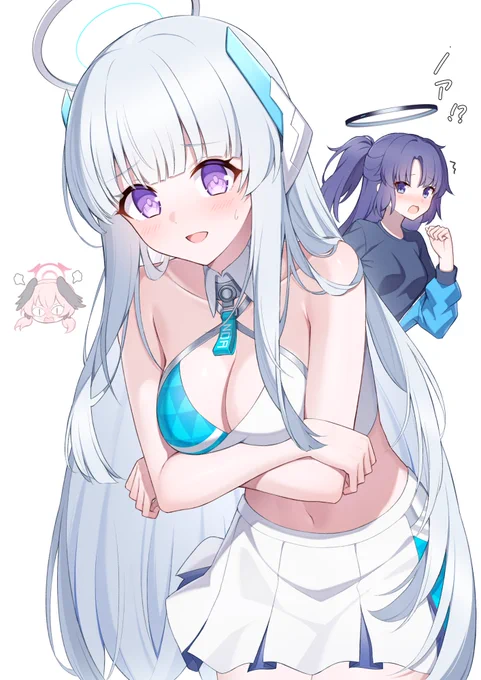 この格好、いざ着てみると結構恥ずかしいですね…///#ブルアカ #BlueArchive 