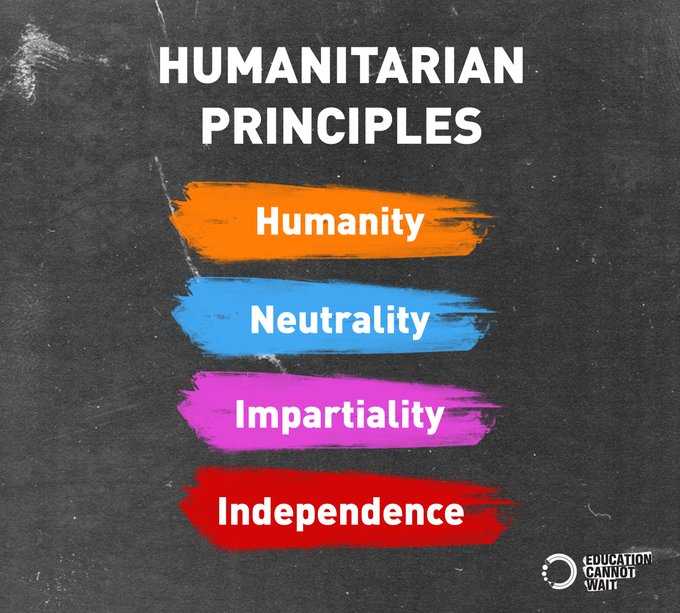 KentPage's tweet photo. .@EduCannotWait reaffirms our commitment to uphold the humanitarian principles that guide the @UN's efforts to reach those in need – especially crisis-affected children.

🟧Humanity
🟦Neutrality
🟪Impartiality
🟥Independence

#NotATarget @UNRWA @UNOCHA @UNRWAUSA @UNHumanRights https://t.co/x6eupW7zf5