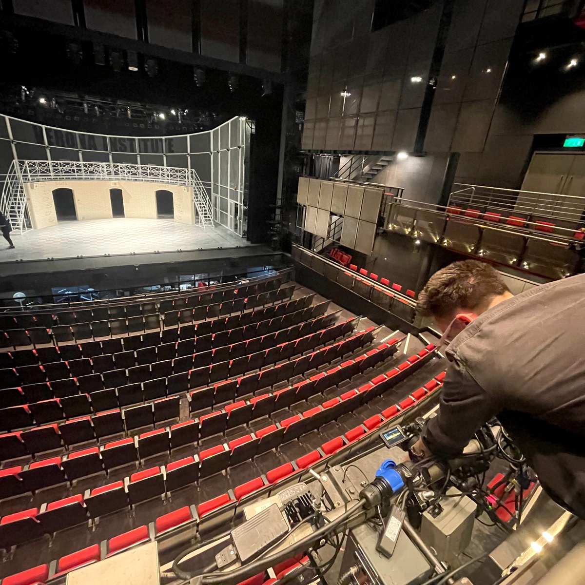 Backstage (in front of the stage, really) making the magic happen!

#BTS #BehindTheScenes #Theatre #EPK #Multicam