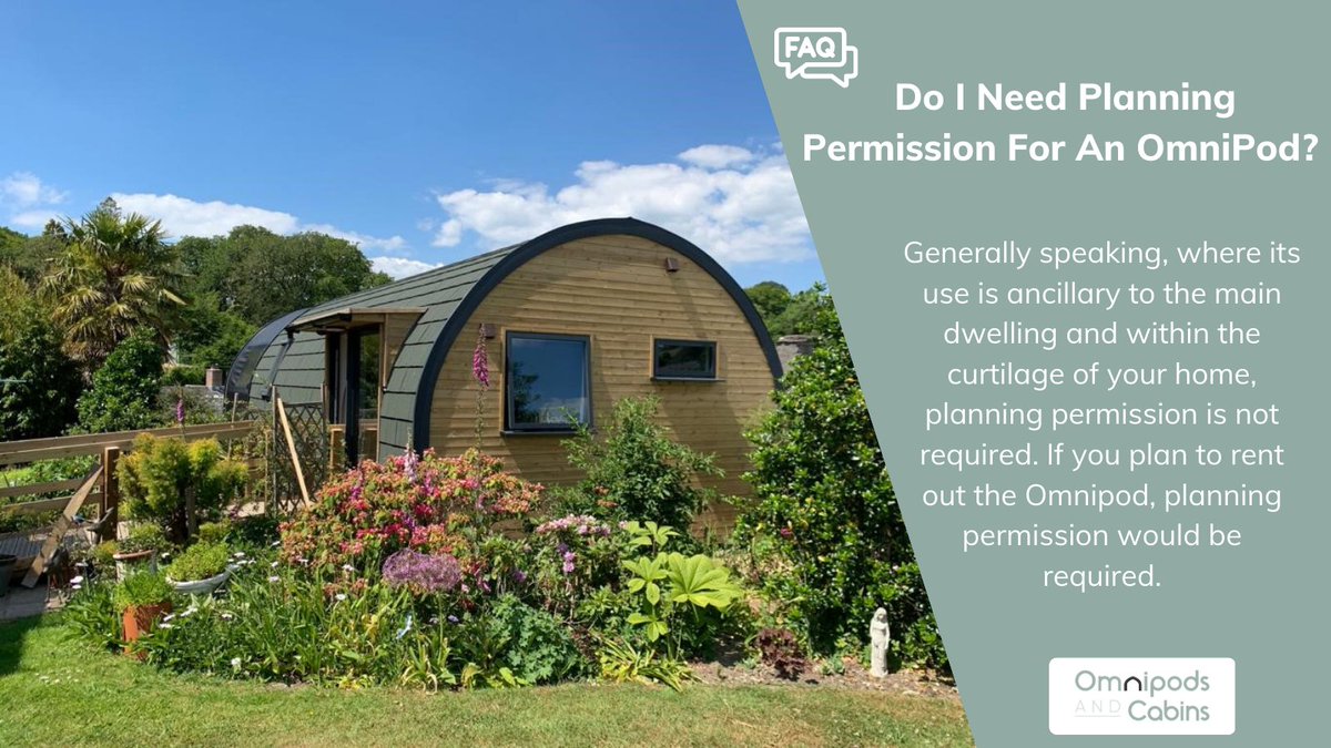 💭 #WednesdayWisdom 💭 One of the many reasons our pods make great garden rooms is because, generally speaking, you don't need planning permission if it’s used ancillary to the main dwelling! ☺️ #GardenRoom #FAQ #Cabin #PlanningPermission